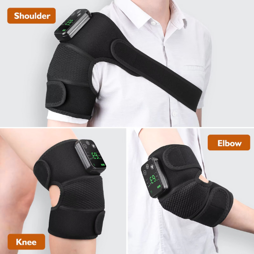 3-in-1 Heated Vibration Massager Brace – Electric Heat Pad for Knee, Elbow & Shoulder Joint Care