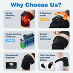 3-in-1 Heated Vibration Massager Brace – Electric Heat Pad for Knee, Elbow & Shoulder Joint Care