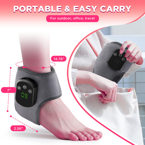 Cozy Ankle Massager Wrap – Heated Vibration Therapy for Ankle Pain & Stiffness