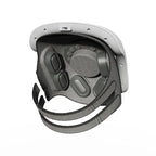 Inside view of smart head massager helmet showing multiple massage nodes and cushioned pads with adjustable straps for scalp relaxation and stress relief