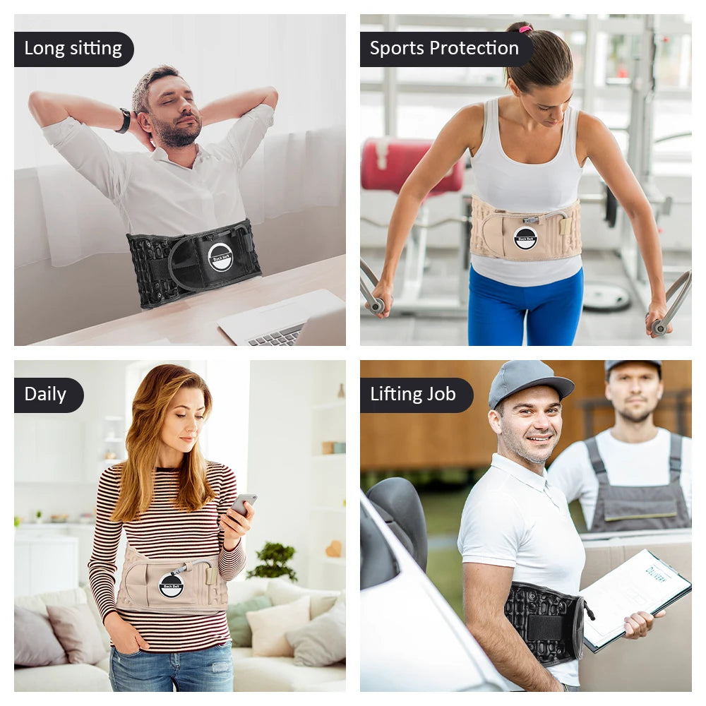 Inflatable Lumbar Waist Belt – Air Decompression Back Support & Spine Traction Brace