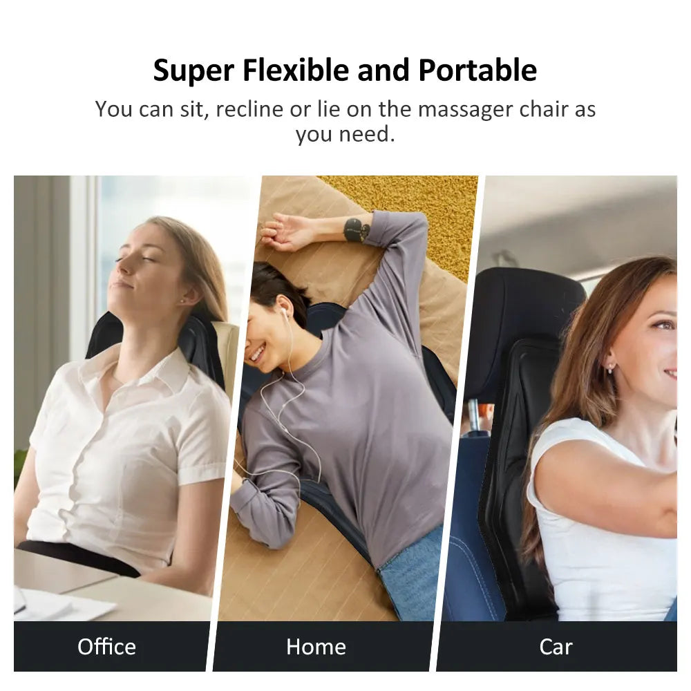 Electric Heating Vibrating Massage Pad – Full Body Cushion for Back, Lumbar & Shoulder Relief