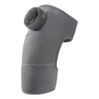 Adjustable grey heating knee massager with digital control panel, ergonomic design, and compression fabric for joint pain relief and improved circulation