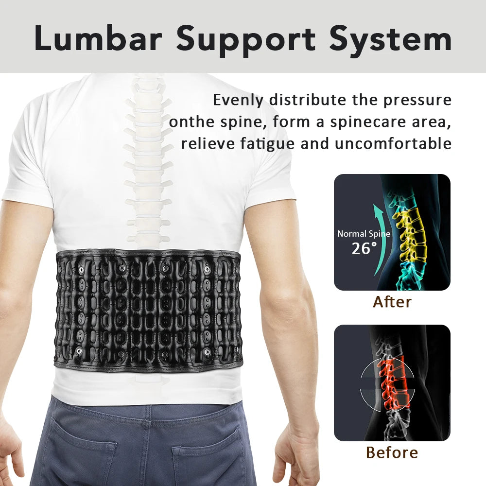 Inflatable Lumbar Waist Belt – Air Decompression Back Support & Spine Traction Brace